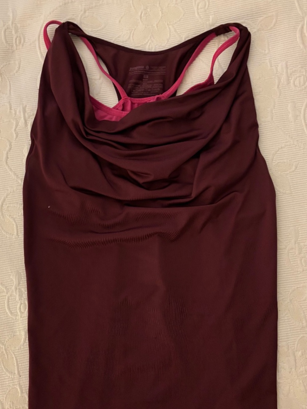 Patagonia Cowl Neck Built-In Bra Athletic Tank Top, Size S